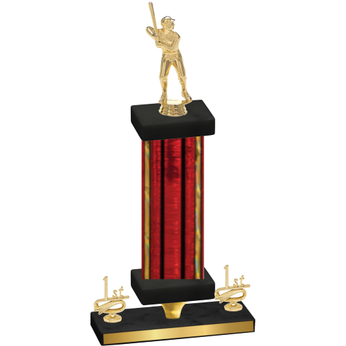 Premium Single Red Glacier First Place Baseball Trophy