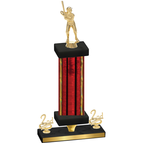 Premium Single Red Glacier Second Place Baseball Trophy