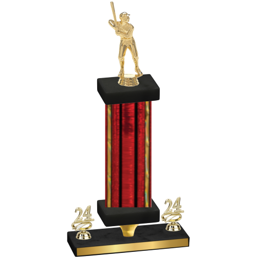 Premium Single Red Glacier Year Baseball Trophy