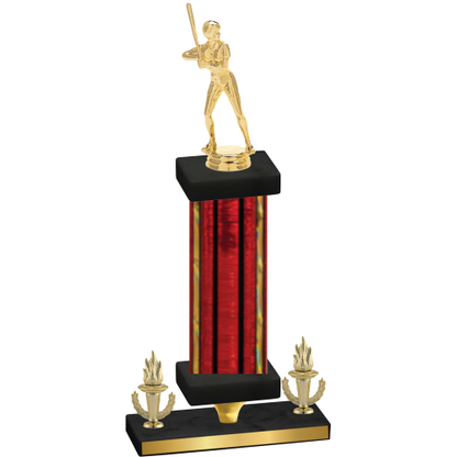 Premium Single Red Glacier Victory Softball Trophy