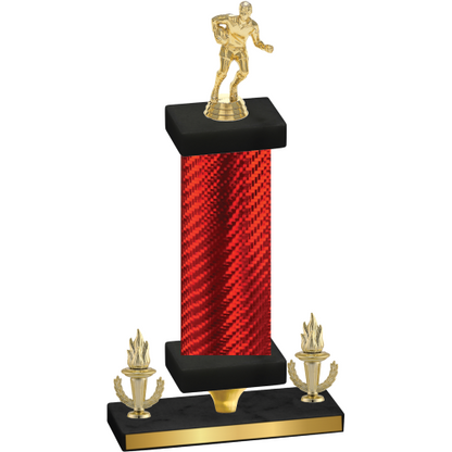 Premium Single Red Carbon Fiber Victory Rugby Trophy