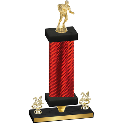 Premium Single Red Carbon Fiber Year Rugby Trophy