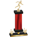 Premium Single Red Carbon Fiber Third Place Running Trophy