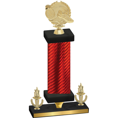 Premium Single Red Carbon Fiber Victory Running Trophy