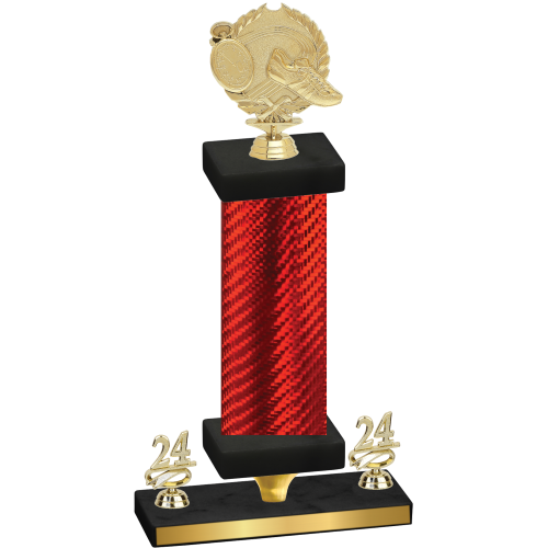 Premium Single Red Carbon Fiber Year Running Trophy