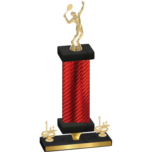 Premium Single Red Carbon Fiber First Place Tennis Trophy