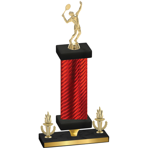 Premium Single Red Carbon Fiber Victory Tennis Trophy