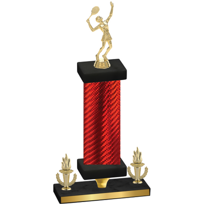 Premium Single Red Carbon Fiber Victory Tennis Trophy