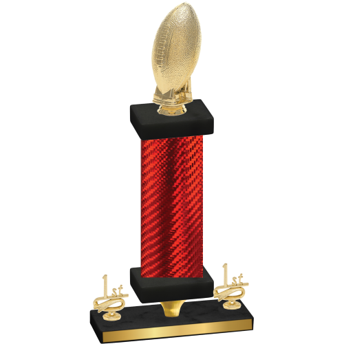 Premium Single Red Carbon Fiber First Place Football Trophy