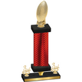 Premium Single Red Carbon Fiber Third Place Football Trophy
