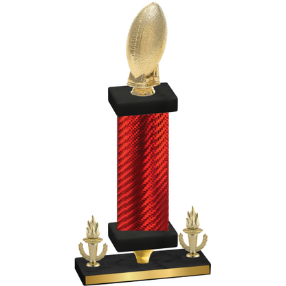 Premium Single Red Carbon Fiber Victory Football Trophy