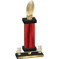 Premium Single Red Carbon Fiber Year Football Trophy