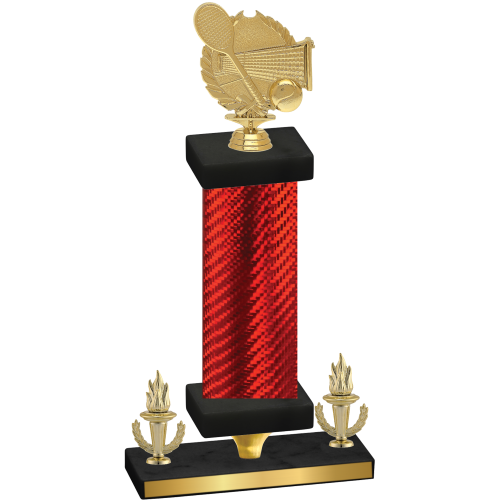 Premium Single Red Carbon Fiber Victory Tennis Trophy