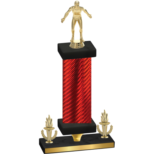 Premium Single Red Carbon Fiber Victory Wrestling Trophy