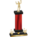 Premium Single Red Carbon Fiber Second Place Volleyball Trophy