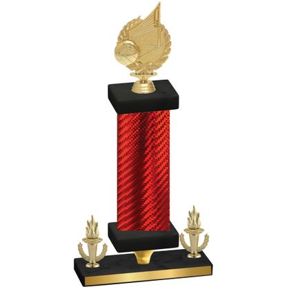 Premium Single Red Carbon Fiber Victory Volleyball Trophy