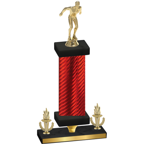 Premium Single Red Carbon Fiber Victory Swimming Trophy