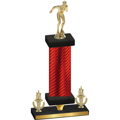 Premium Single Red Carbon Fiber Victory Swimming Trophy