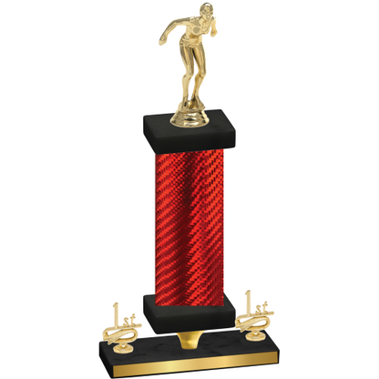 Premium Single Red Carbon Fiber First Place Tennis Trophy