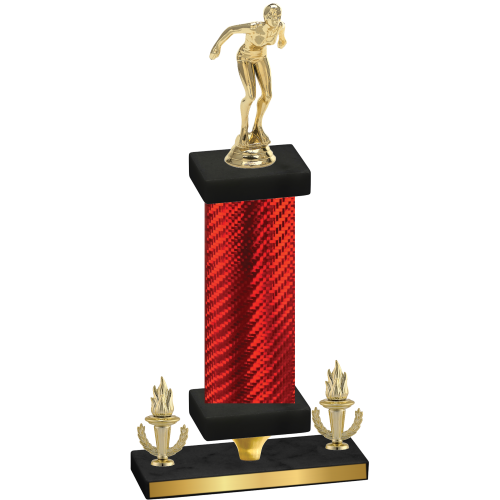 Premium Single Red Carbon Fiber Victory Tennis Trophy