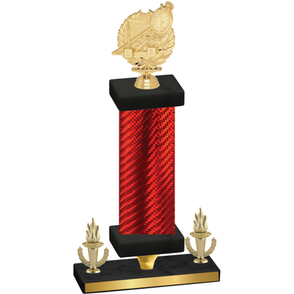 Premium Single Red Carbon Fiber Victory Swimming Trophy