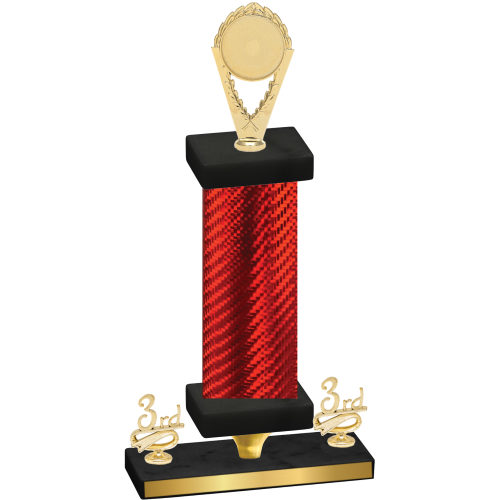 Premium Single Red Carbon Fiber Third Place Insert Trophy