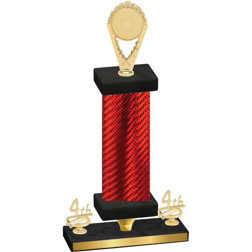 Premium Single Red Carbon Fiber Fourth Place Insert Trophy