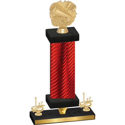 Premium Single Red Carbon Fiber First Place Cheerleading Trophy