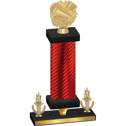 Premium Single Red Carbon Fiber Victory Cheerleading Trophy