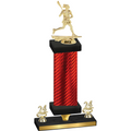 Premium Single Red Carbon Fiber Year Lacrosse Trophy