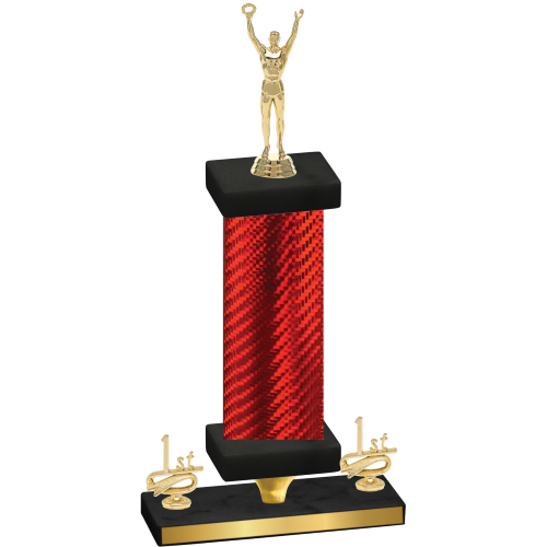 Premium Single Red Carbon Fiber First Place Victory Trophy