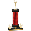 Premium Single Red Carbon Fiber Second Place Victory Trophy