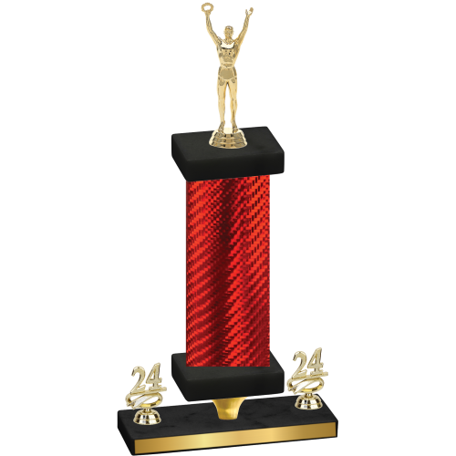 Premium Single Red Carbon Fiber Year Victory Trophy