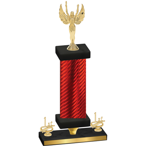 Premium Single Red Carbon Fiber First Place Victory Trophy