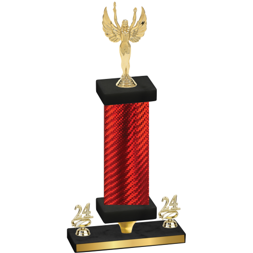 Premium Single Red Carbon Fiber Year Victory Trophy