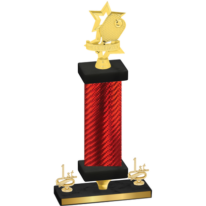 Premium Single Red Carbon Fiber First Place Pickleball Trophy