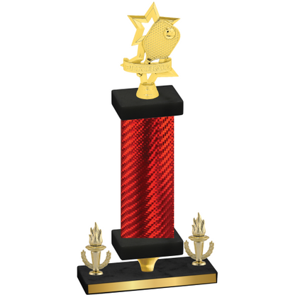 Premium Single Red Carbon Fiber Victory Pickleball Trophy