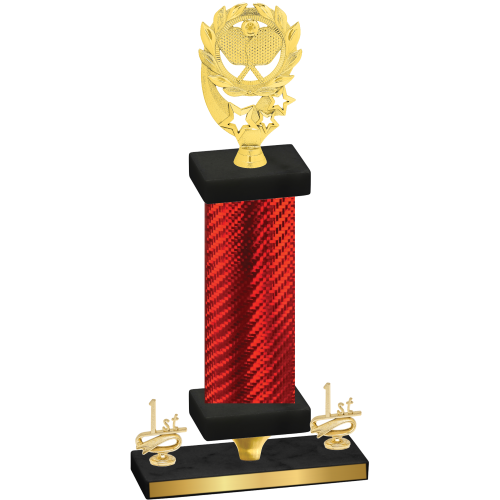 Premium Single Red Carbon Fiber First Place Pickleball Trophy