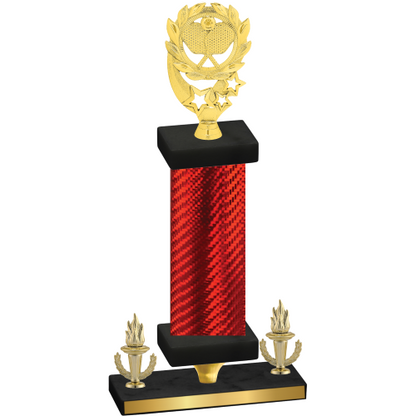 Premium Single Red Carbon Fiber Victory Pickleball Trophy