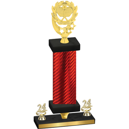 Premium Single Red Carbon Fiber Year Pickleball Trophy