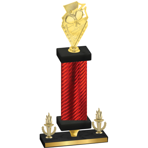 Premium Single Red Carbon Fiber Victory Pickleball Trophy