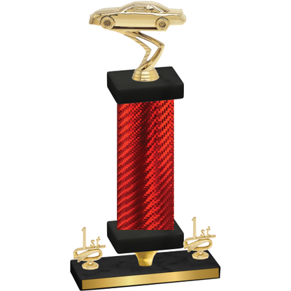 Premium Single Red Carbon Fiber First Place Cars Trophy