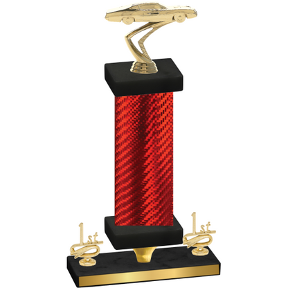 Premium Single Red Carbon Fiber First Place Cars Trophy