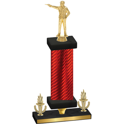 Premium Single Red Carbon Fiber Victory Shooter Trophy