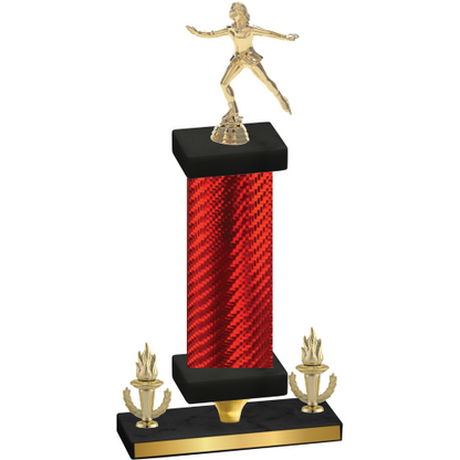 Premium Single Red Carbon Fiber Victory Skater Trophy