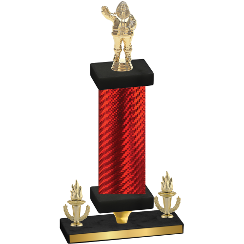 Premium Single Red Carbon Fiber Victory Holiday Trophy