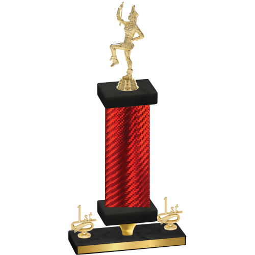 Premium Single Red Carbon Fiber First Place Majorette Trophy