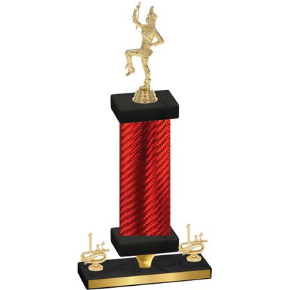 Premium Single Red Carbon Fiber First Place Majorette Trophy