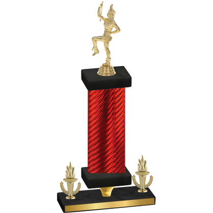 Premium Single Red Carbon Fiber Victory Majorette Trophy