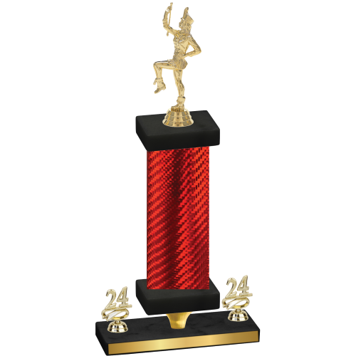 Premium Single Red Carbon Fiber Year Majorette Trophy